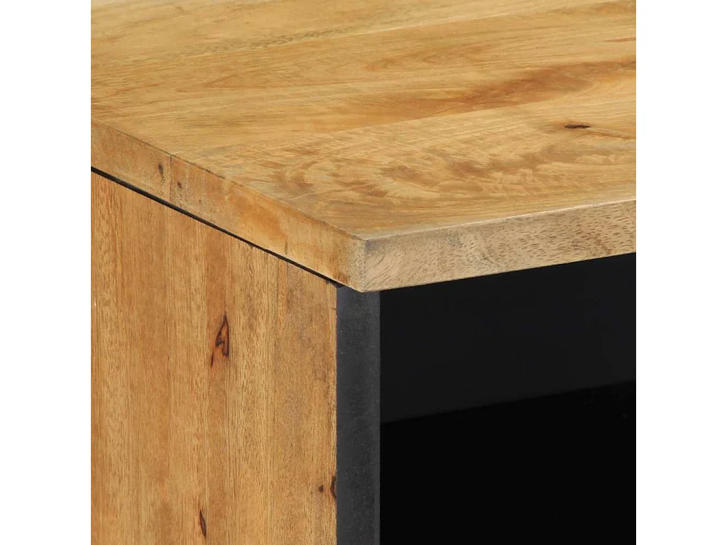 Meuble TV marron 100x33x46 cm bois massif de manguier