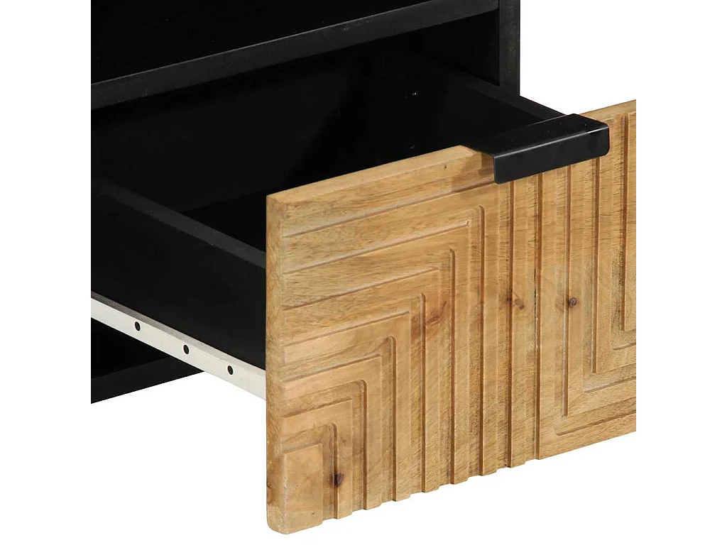 Meuble TV marron 100x33x46 cm bois massif de manguier