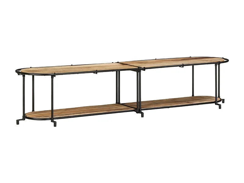 Meuble TV 200x42x40 cm bois massif de manguier brut