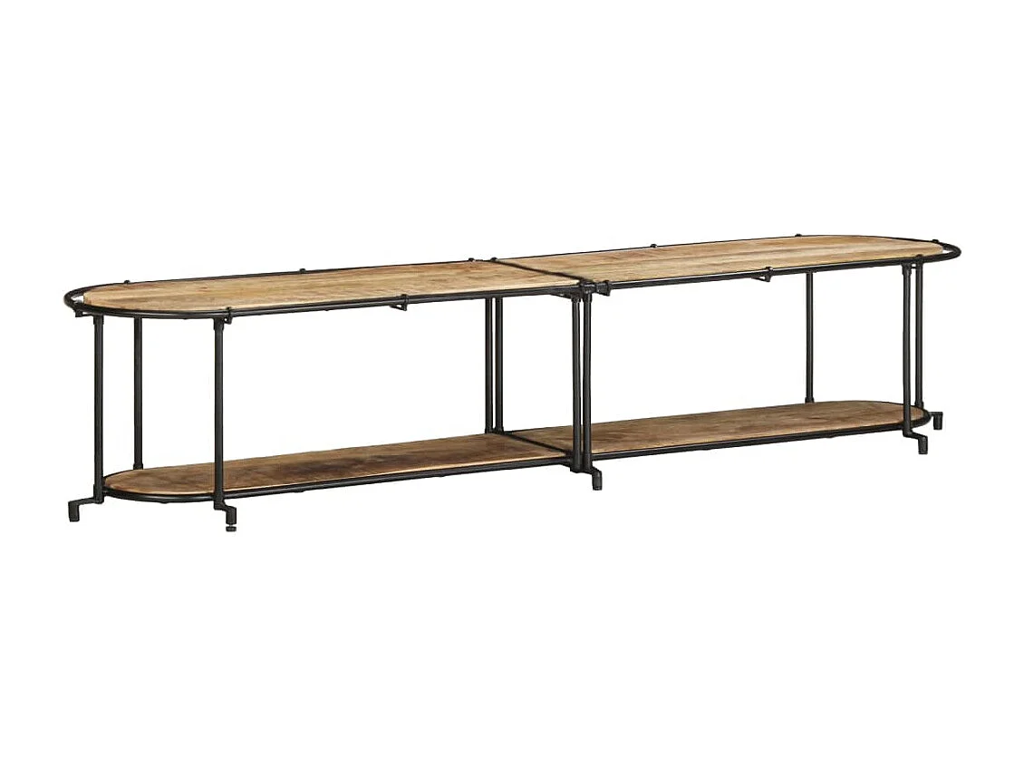 TV-meubel 200x42x40 cm massief ruw mangohout