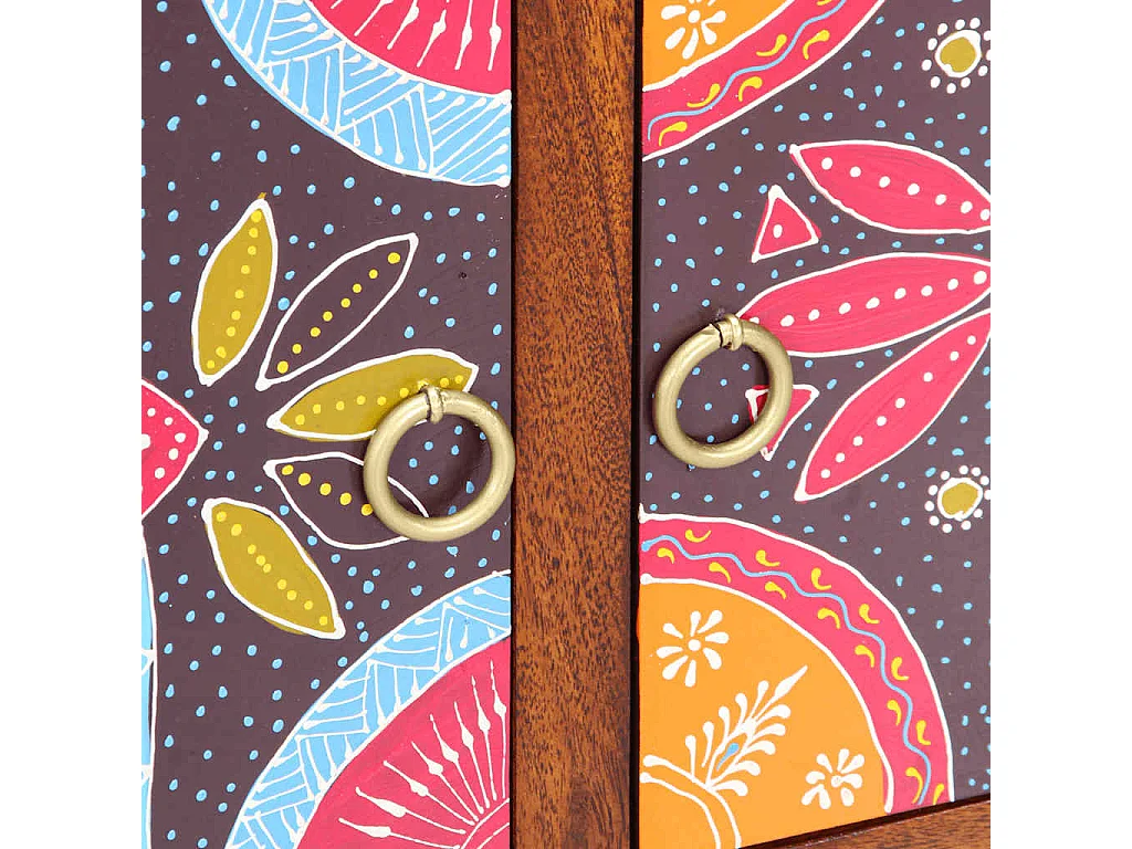 Veelkleurige tv-kast 110x30x40 massief acaciahout