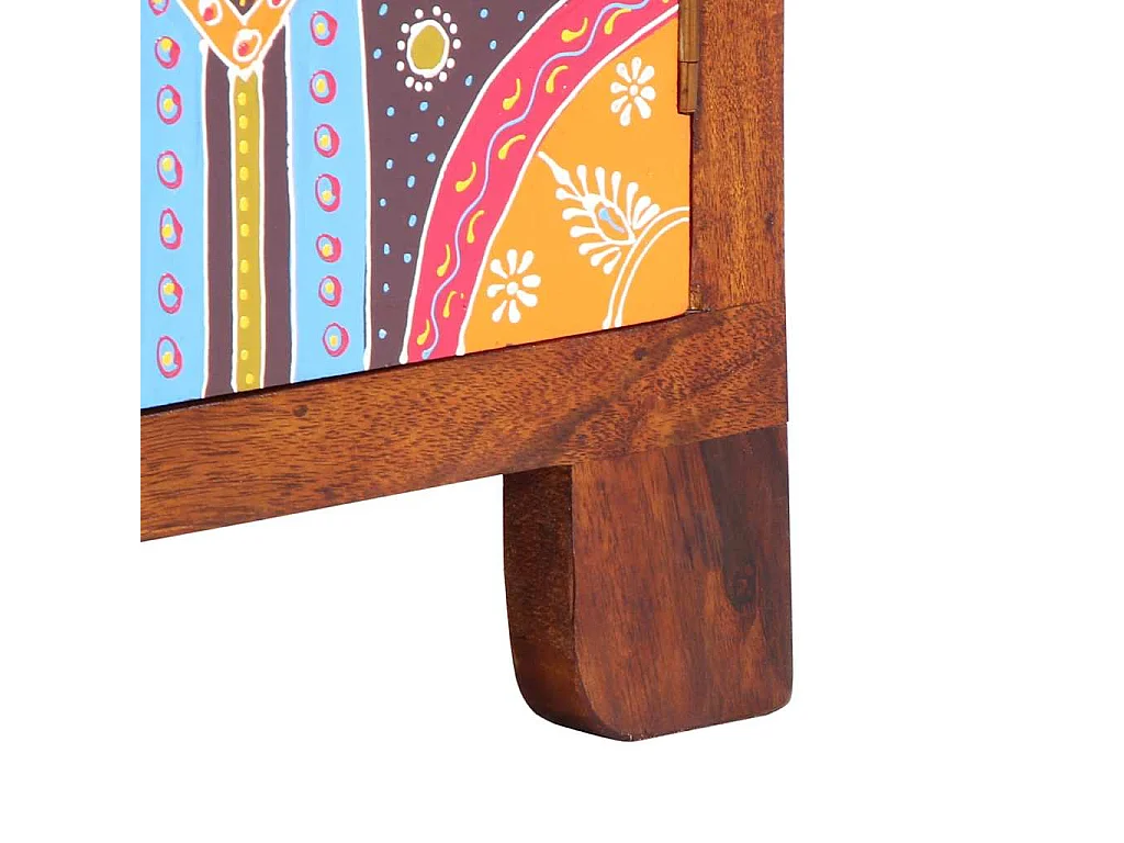 Veelkleurige tv-kast 110x30x40 massief acaciahout