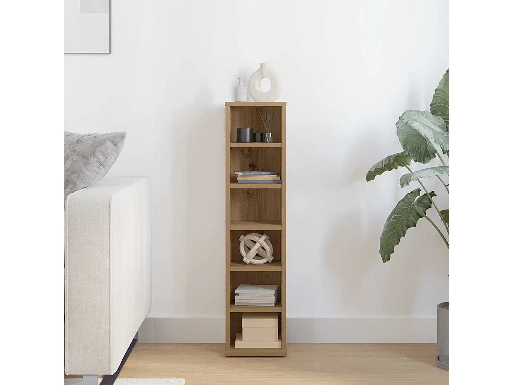 Mueble para CD roble craft 21x20x88 cm madera de ingeniería