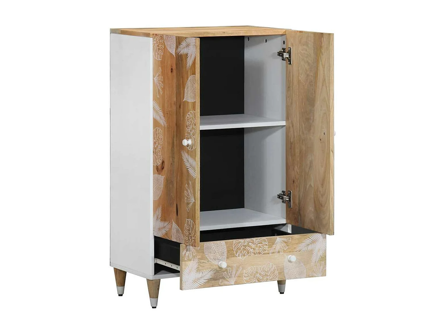 Credenza 60x33,5x100 cm in legno massello di mango