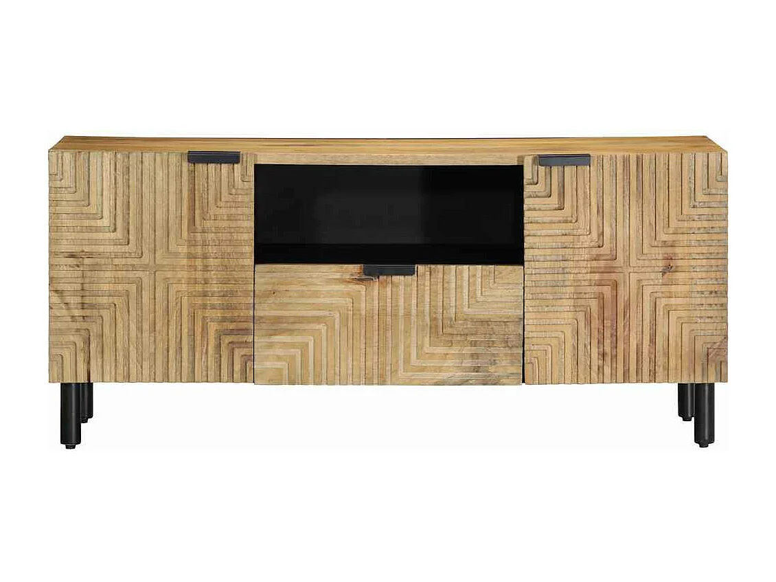 Mobile TV marrone 105x33x46 cm Legno massello di mango