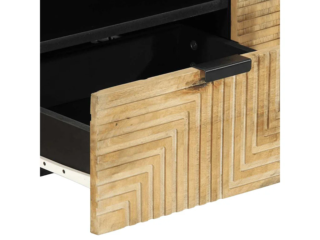 Mobile TV marrone 105x33x46 cm Legno massello di mango