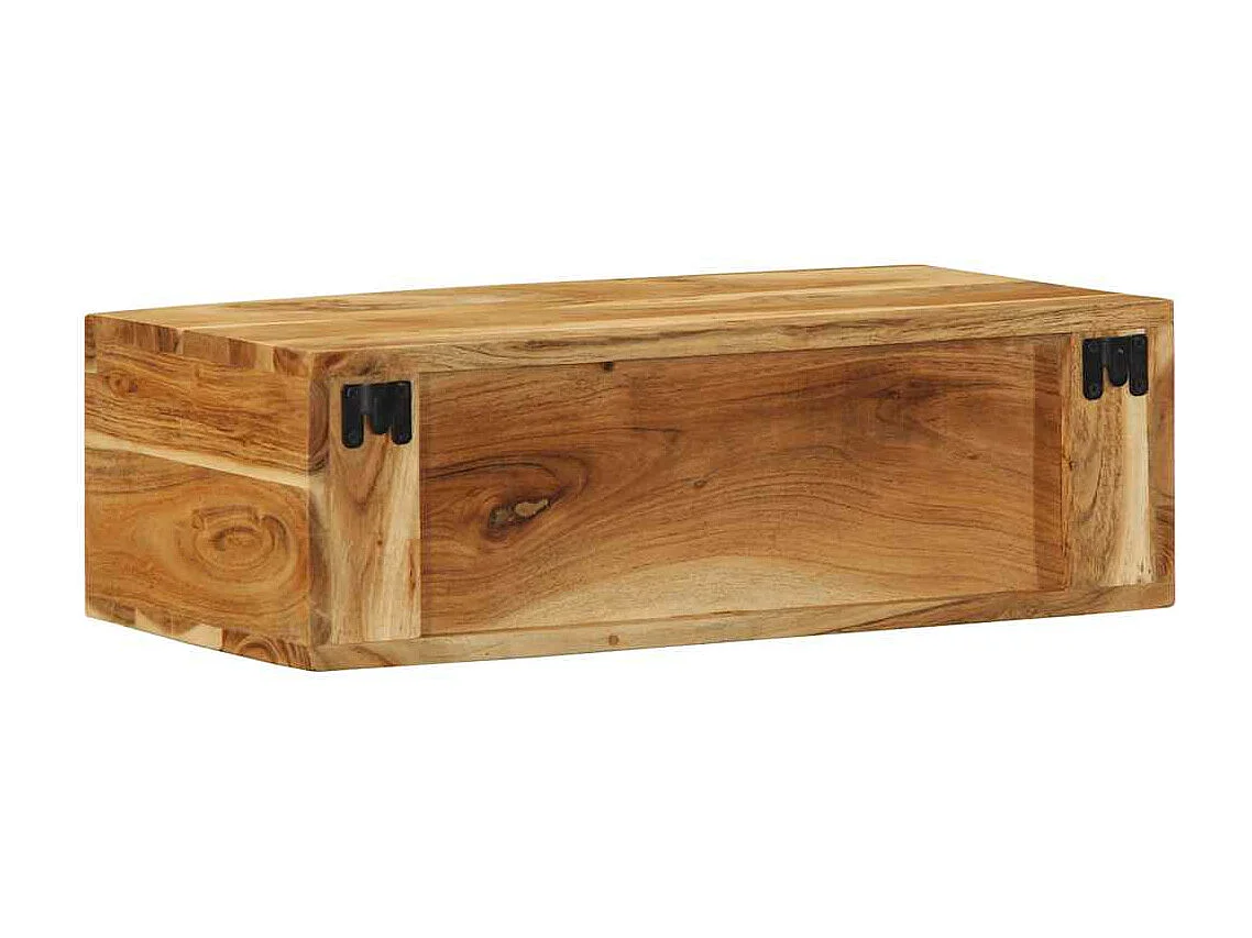 Mobile porta TV a parete 60x30x19 cm in legno massello di acacia
