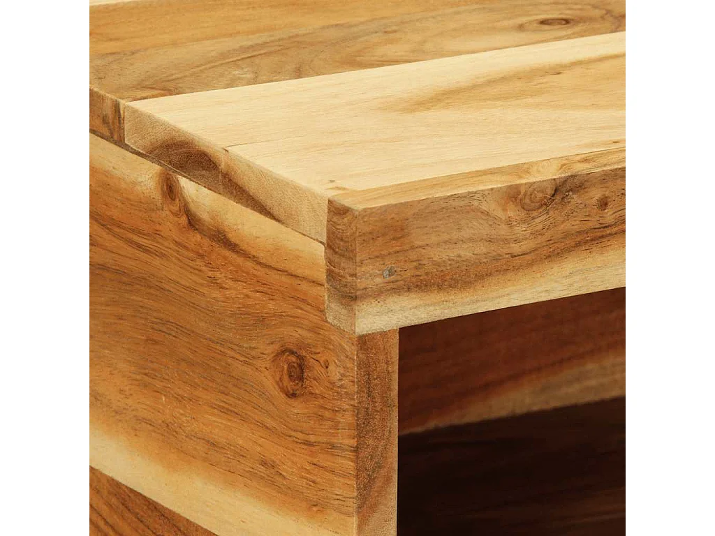 Mobile porta TV a parete 60x30x19 cm in legno massello di acacia