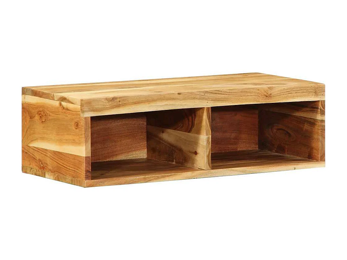 Meuble TV mural 60x30x19 cm bois massif d'acacia