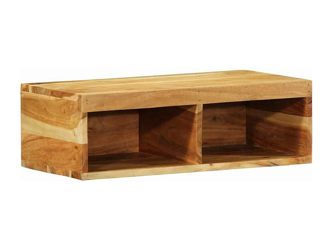 Meuble TV mural 60x30x19 cm bois massif d'acacia
