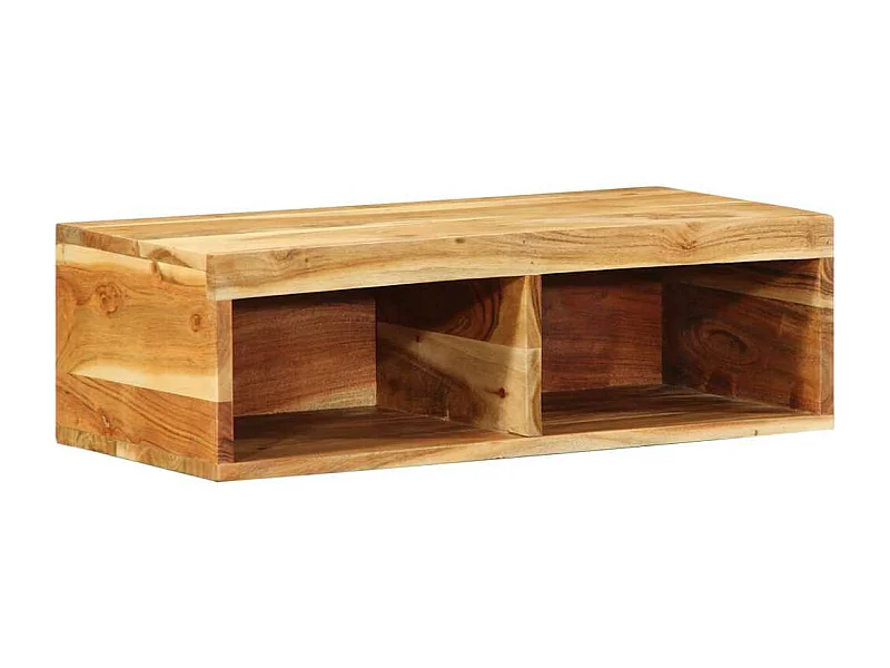Meuble TV mural 60x30x19 cm bois massif d'acacia