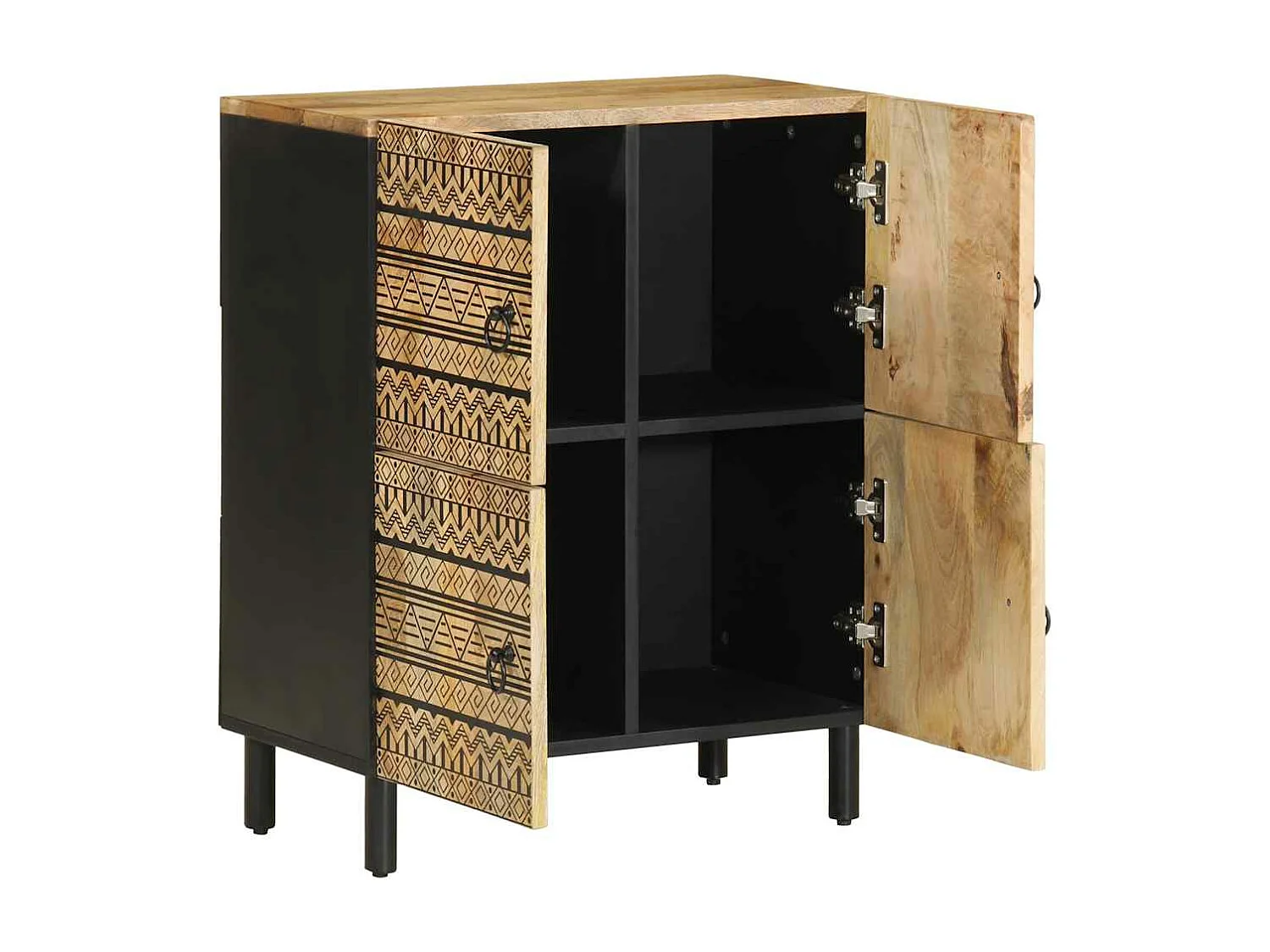 Aparador 60x33,5x75 cm madera maciza de mango crudo