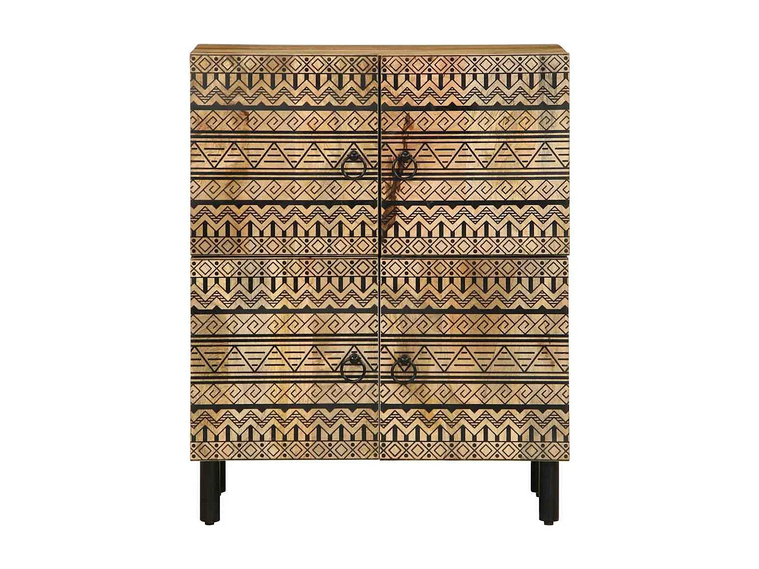 Aparador 60x33,5x75 cm madera maciza de mango crudo