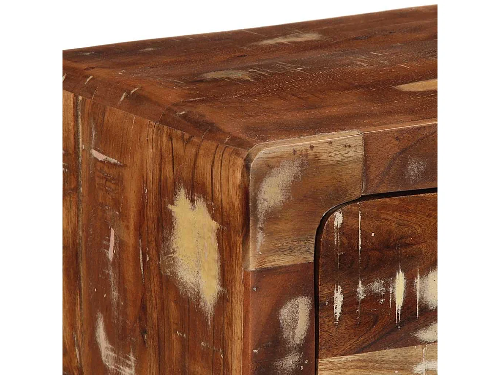 Meuble TV mural 100x32x25 cm bois massif de récupération