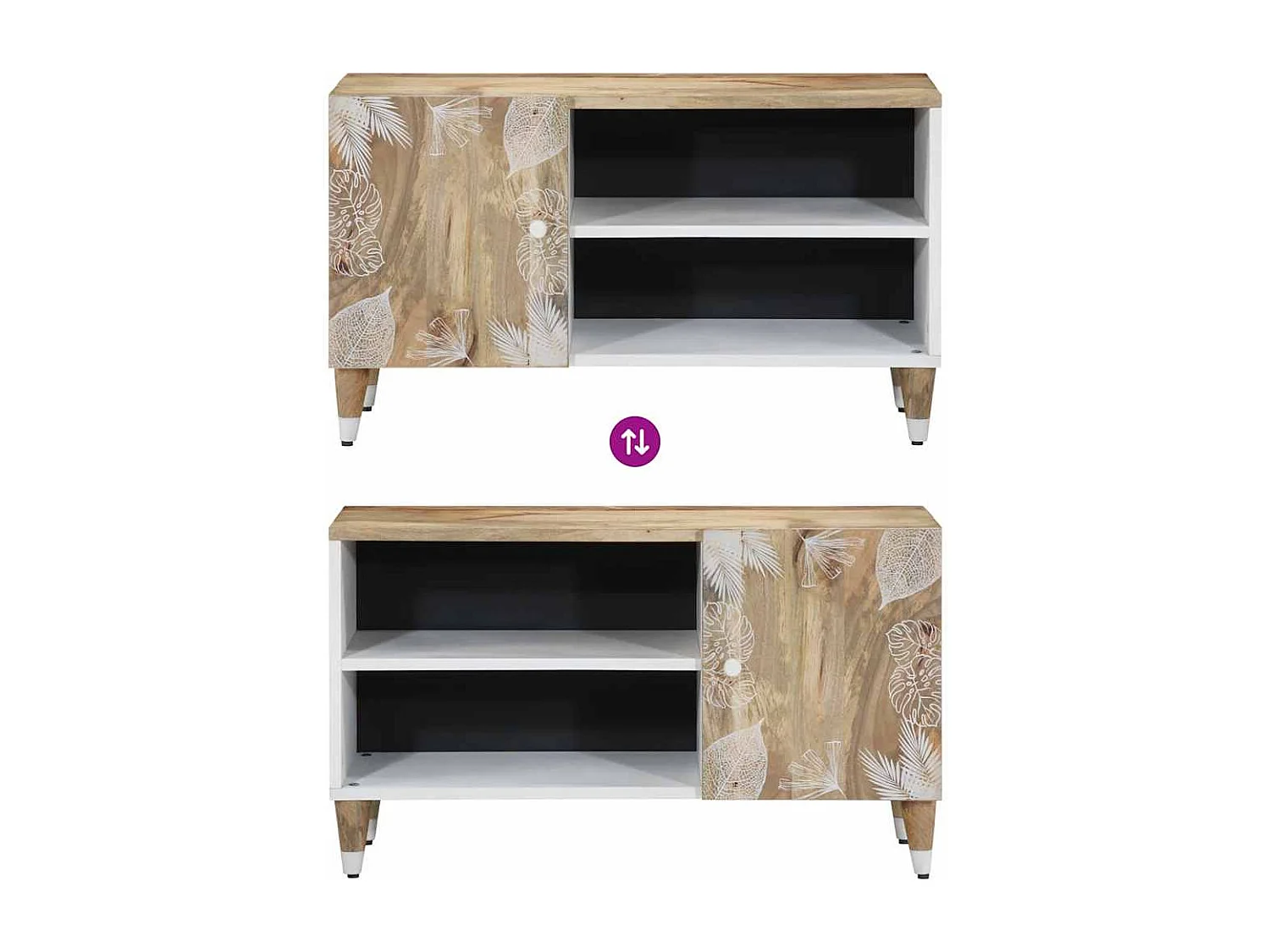 TV-meubel 80x31,5x46 cm massief mangohout