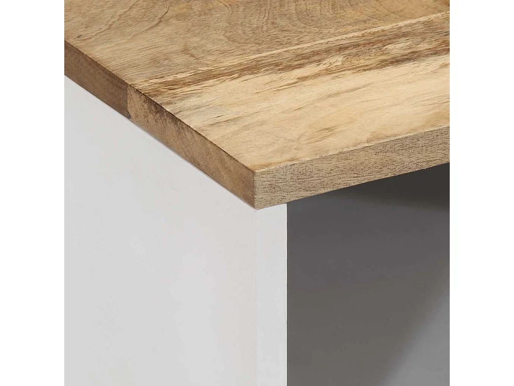 Meuble TV 80x31,5x46 cm bois massif de manguier