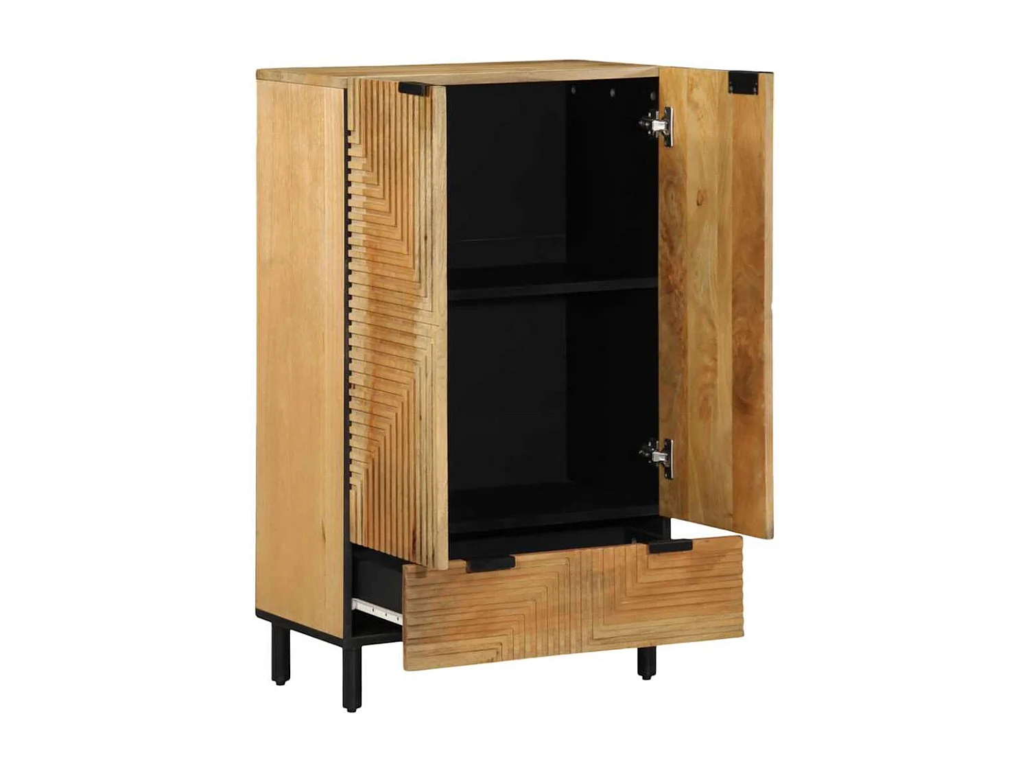 Buffet marron 60x33x100 cm bois de manguier massif