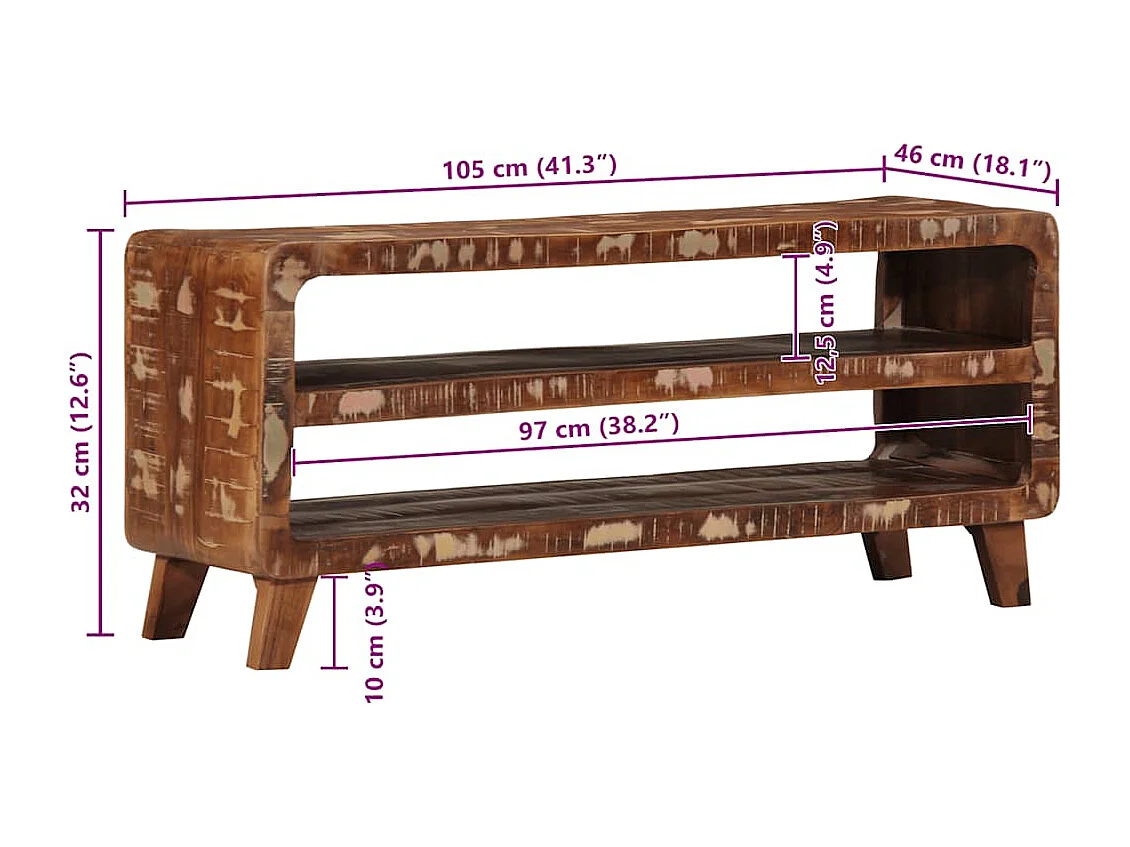 TV-Schrank 105x46x32 cm Massivholz