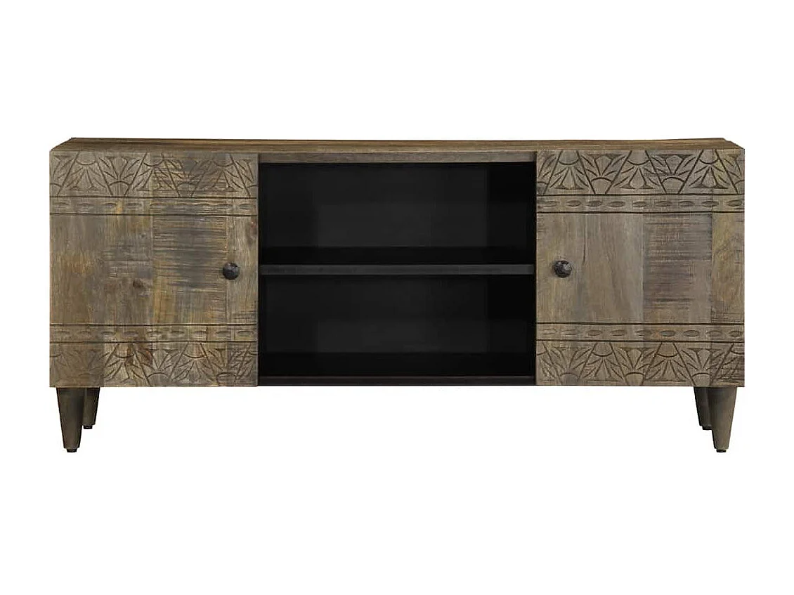 Móvel TV cinza claro 105x33,5x46 cm madeira de mangueira maciça