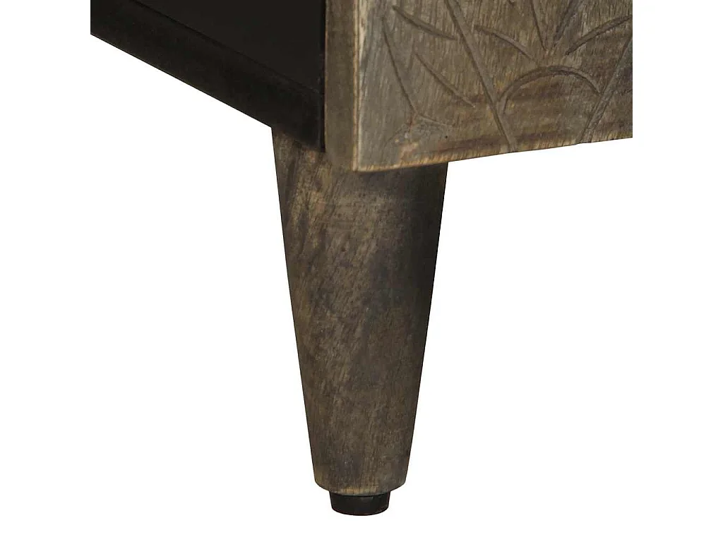 Meuble TV gris clair 105x33,5x46 cm bois massif de manguier