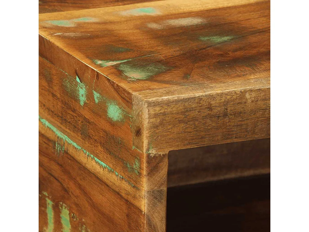 Meuble TV mural 100x30x19 cm bois massif de récupération