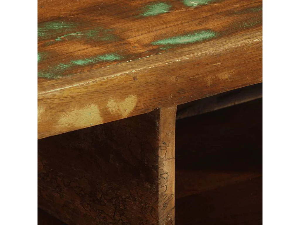 Meuble TV mural 100x30x19 cm bois massif de récupération