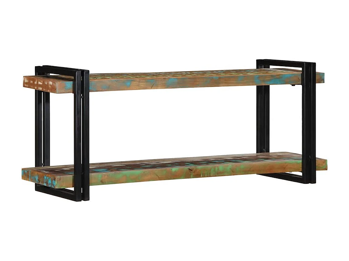 étagère murale multicolore bois massif récupération