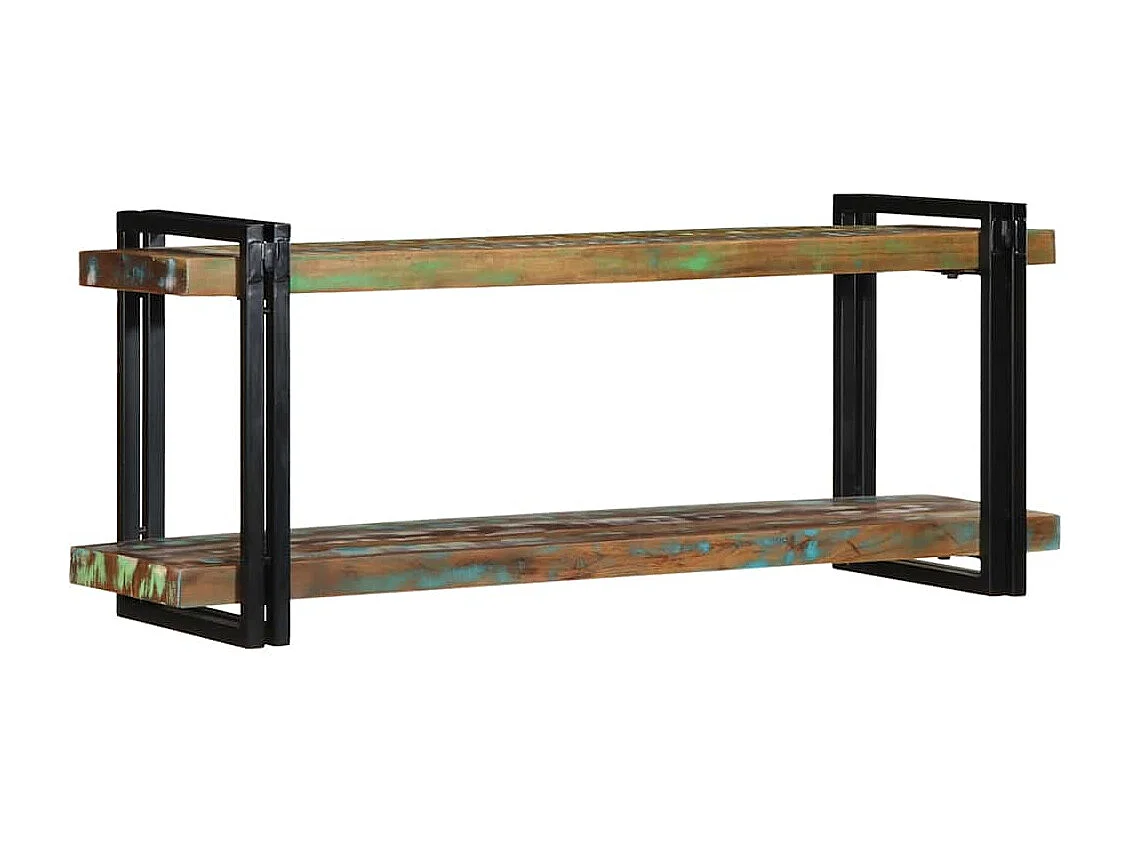 étagère murale multicolore bois massif récupération