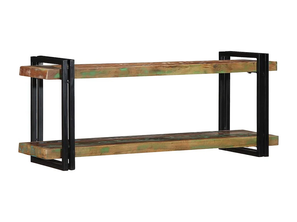 étagère murale multicolore bois massif récupération