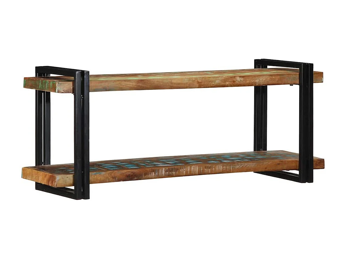 étagère murale multicolore bois massif récupération