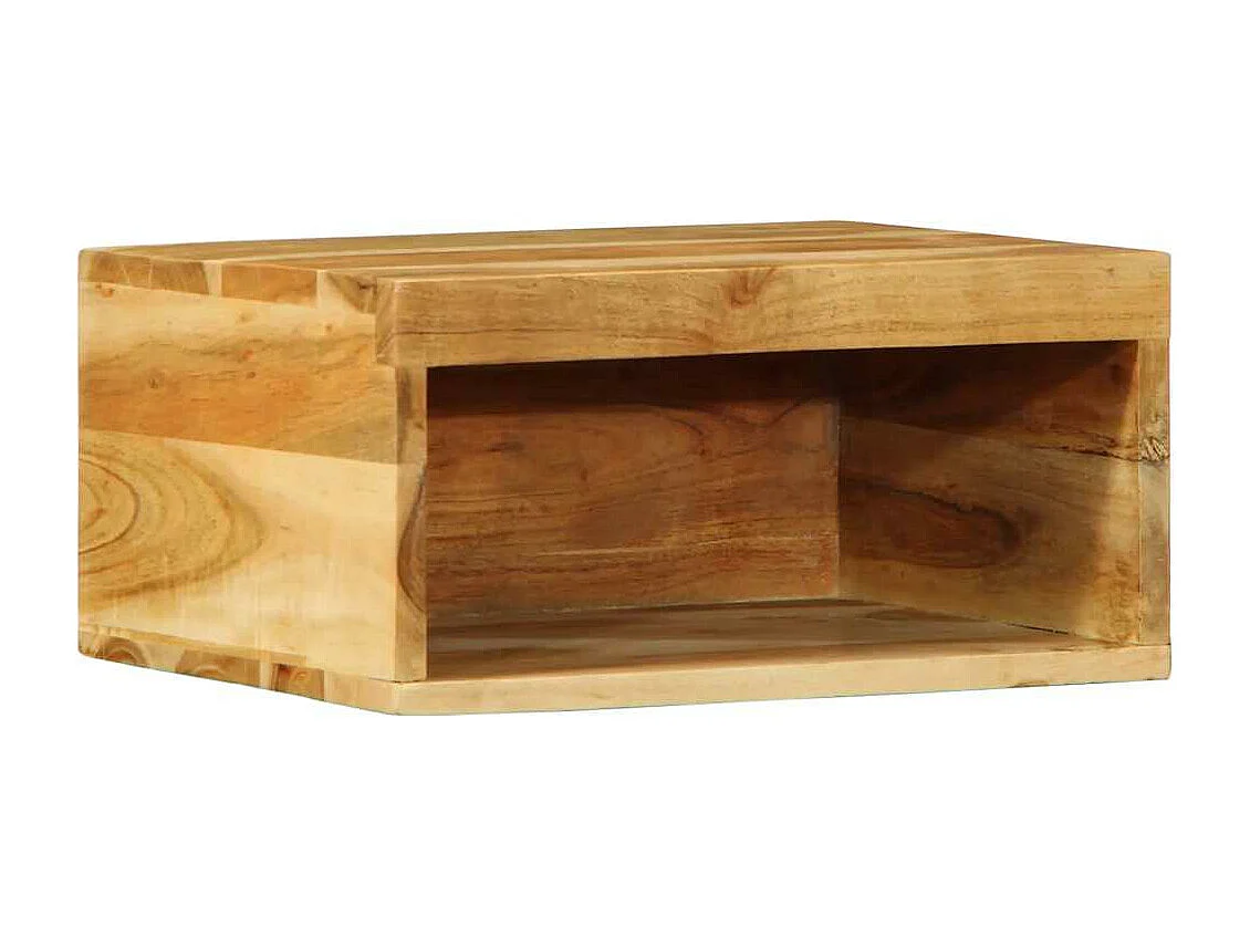 armários de TV montados na parede em madeira de acácia maciça