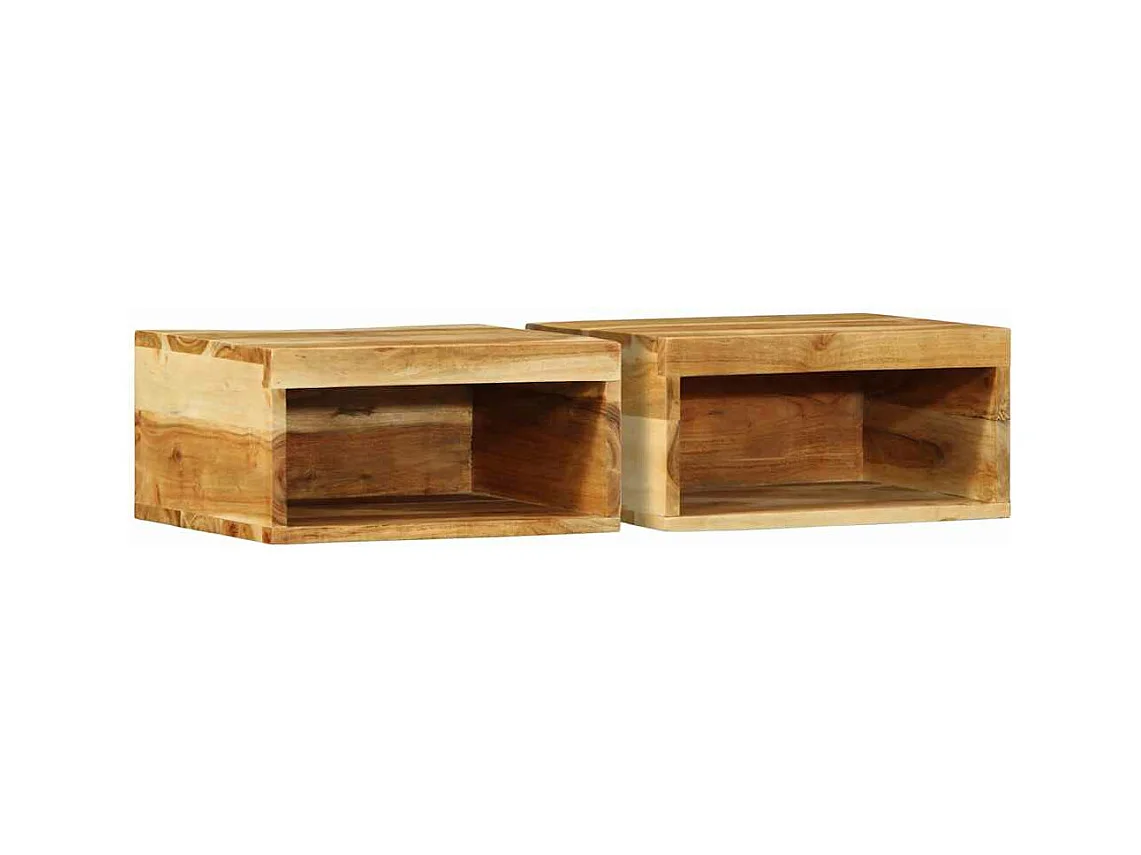 Meubles TV muraux 2 pcs bois massif d'acacia