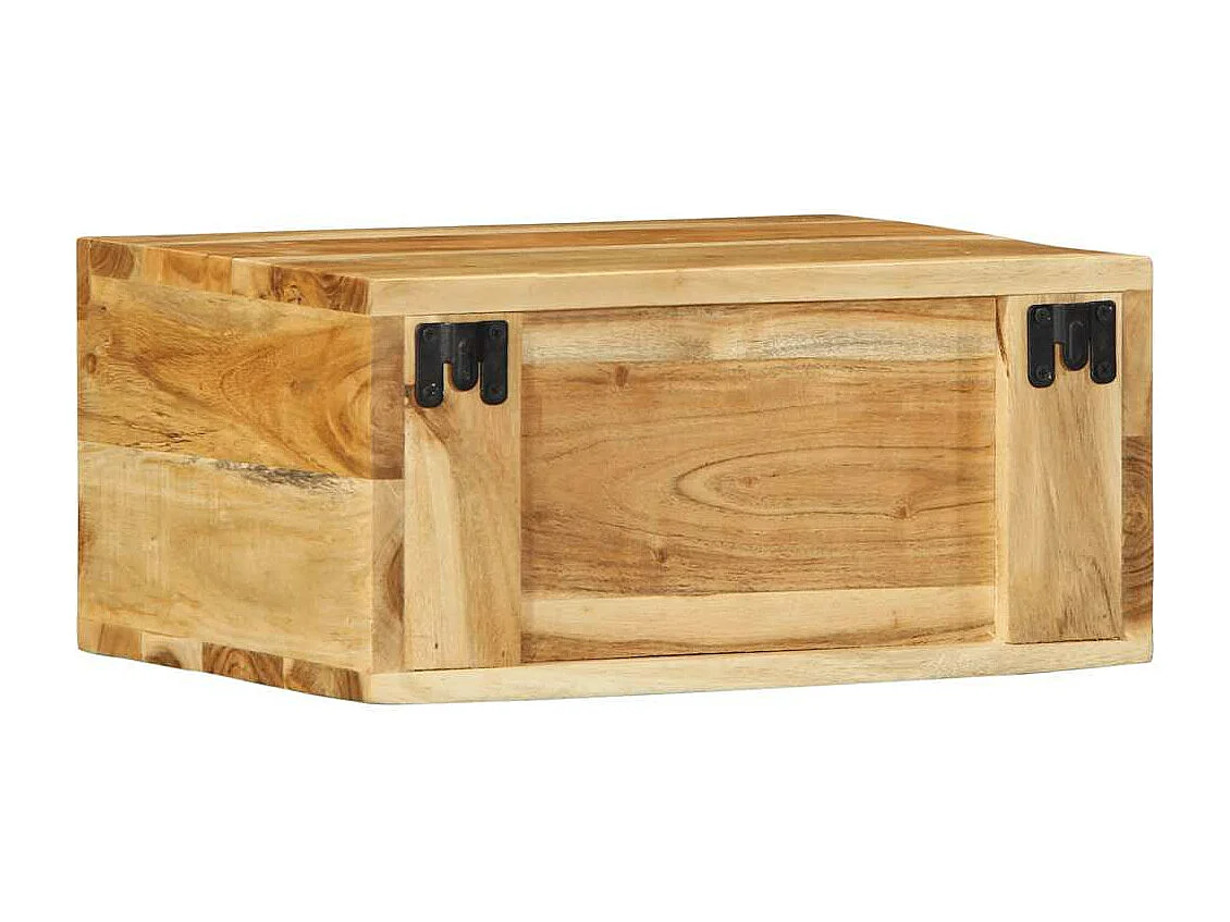 armários de TV montados na parede em madeira de acácia maciça