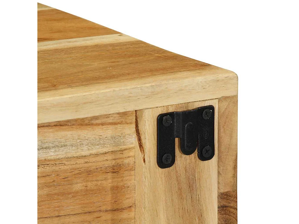 armários de TV montados na parede em madeira de acácia maciça