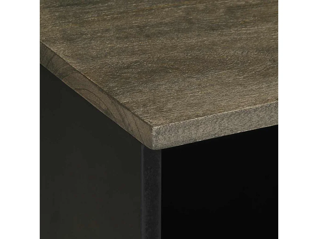 Mueble de TV negro 80x33x46 cm madera maciza de mango