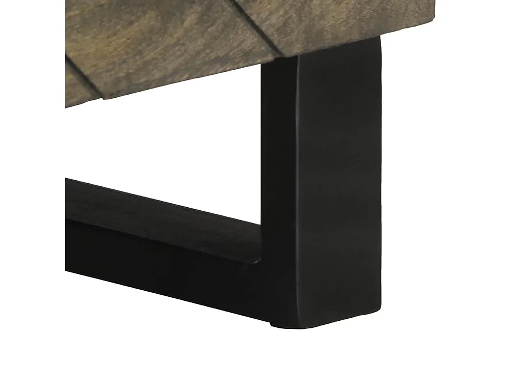 Mobile porta TV nero 80x33x46 cm in legno massello di mango