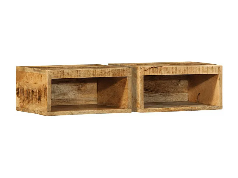 Meubles TV muraux 2 pcs bois de manguier massif brut