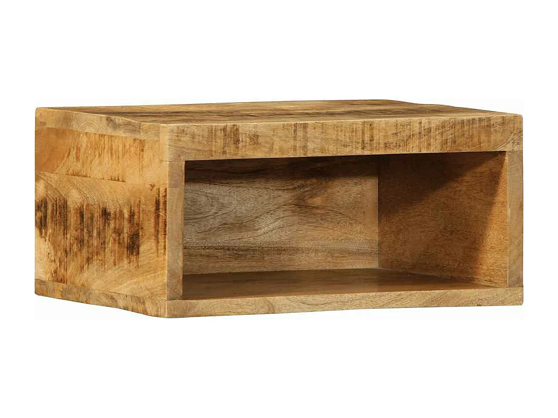 muebles de TV montados en la pared de madera maciza de mango en bruto