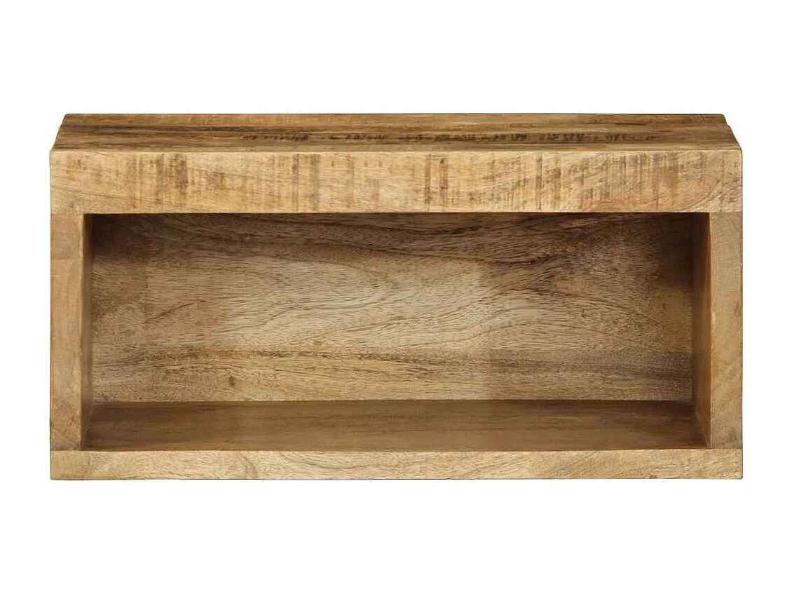 muebles de TV montados en la pared de madera maciza de mango en bruto