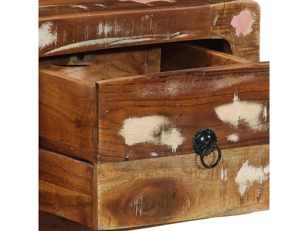 Meuble TV mural 100x32x25 cm bois massif de récupération