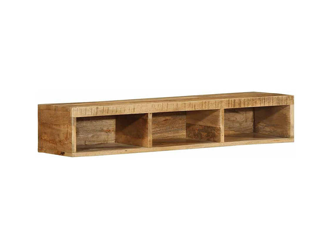 Meuble TV mural 100x30x19 cm bois massif de manguier brut