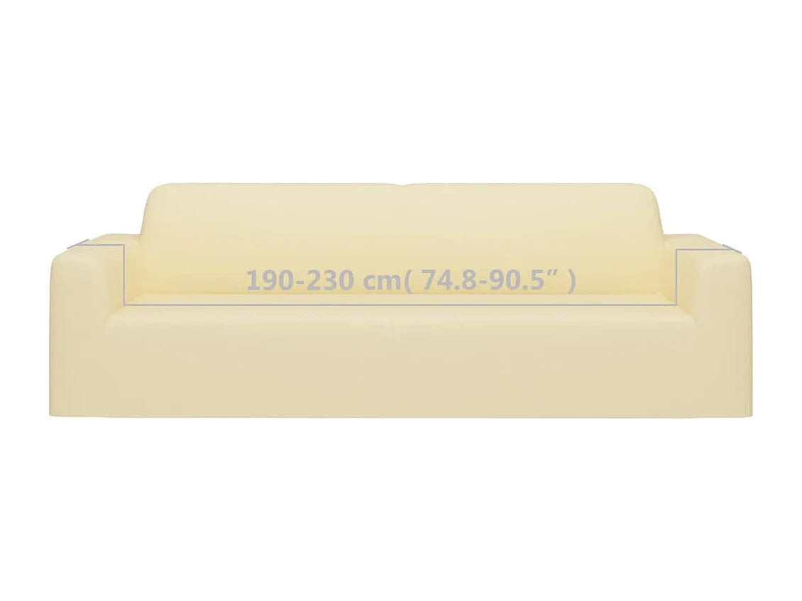 Housse extensible de canapé 3 places Crème Jersey de polyester