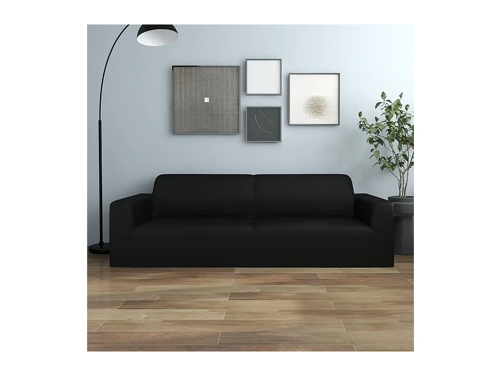 Housse extensible de canapé 2 places Crème Jersey de polyester