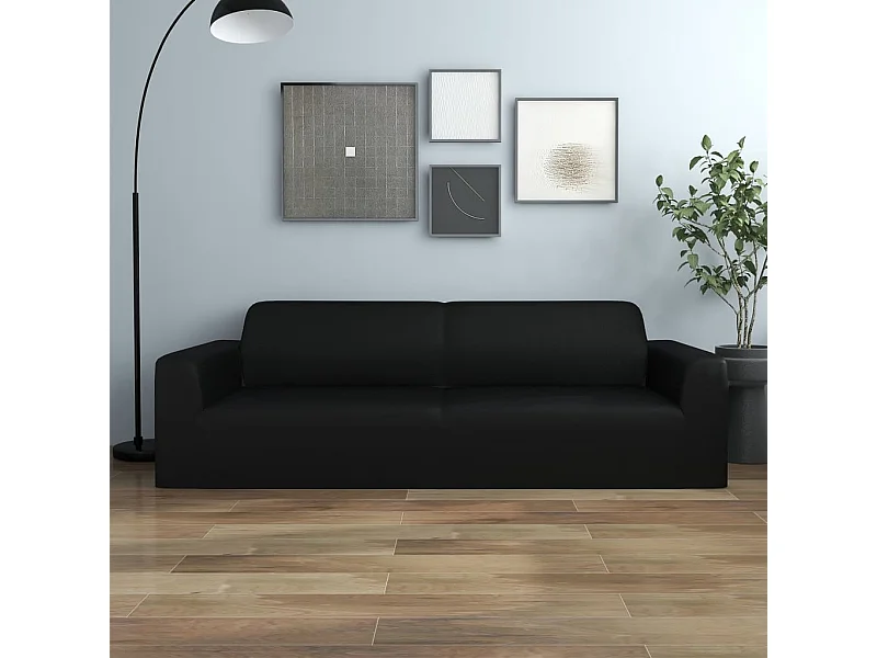 Housse extensible de canapé 2 places Crème Jersey de polyester