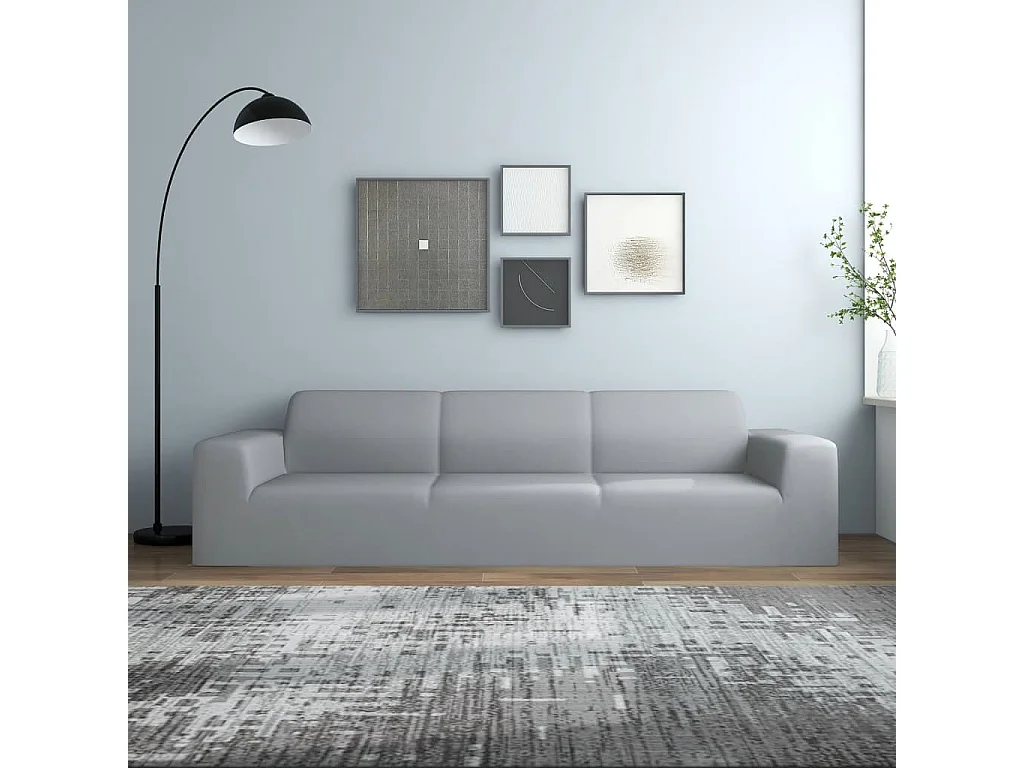 Housse extensible de canapé 4 places Gris Jersey de polyester