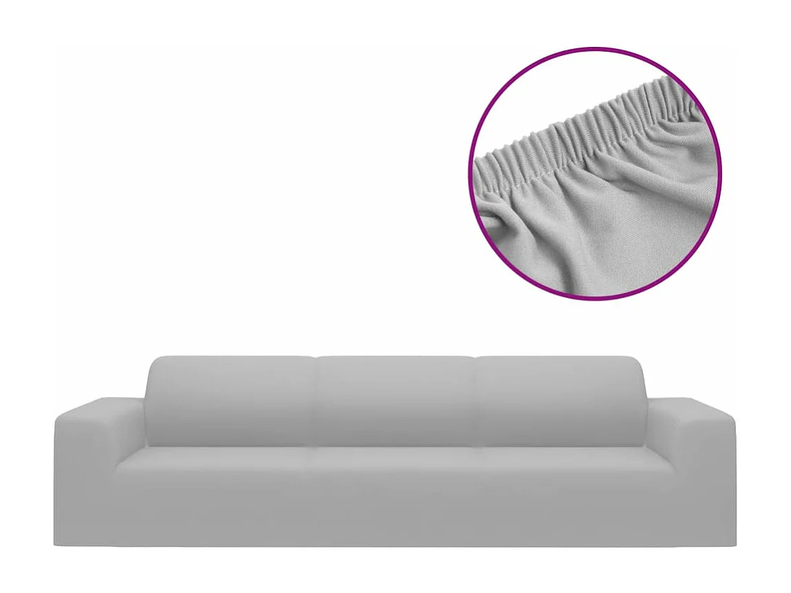 Housse extensible de canapé 4 places Gris Jersey de polyester