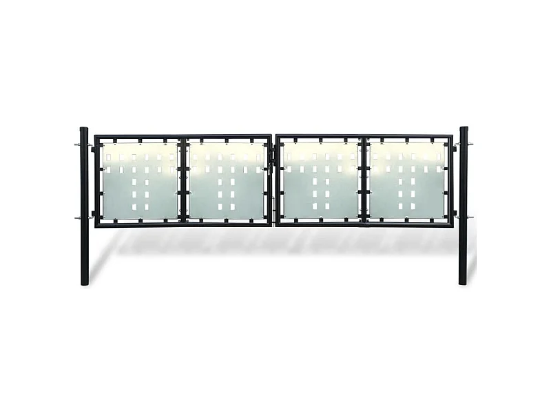 Portail simple de cl?ture Noir 300x150 cm