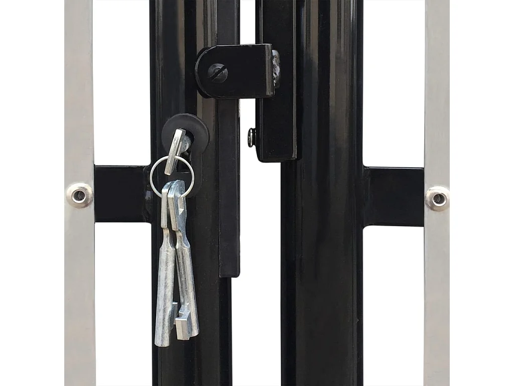 Puerta de valla sencilla negra 300x150 cm