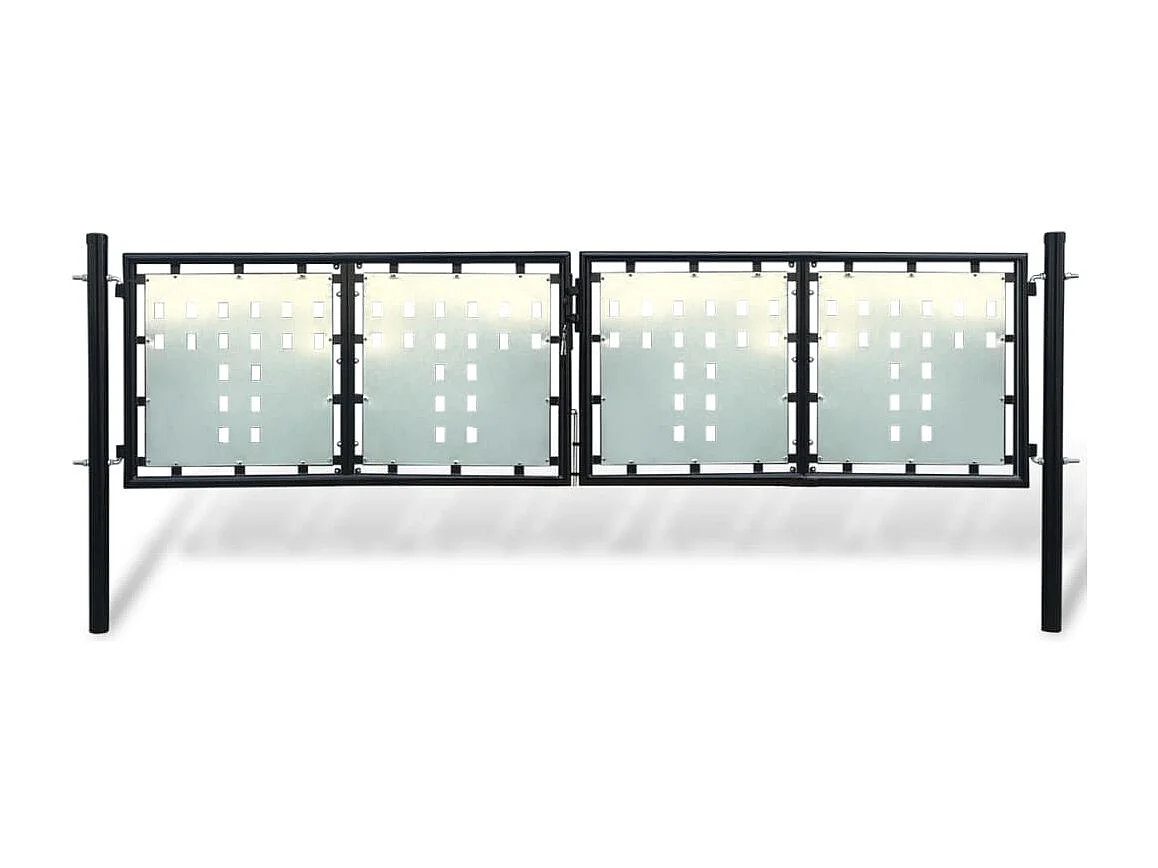 Portail simple de cl?ture Noir 300x150 cm