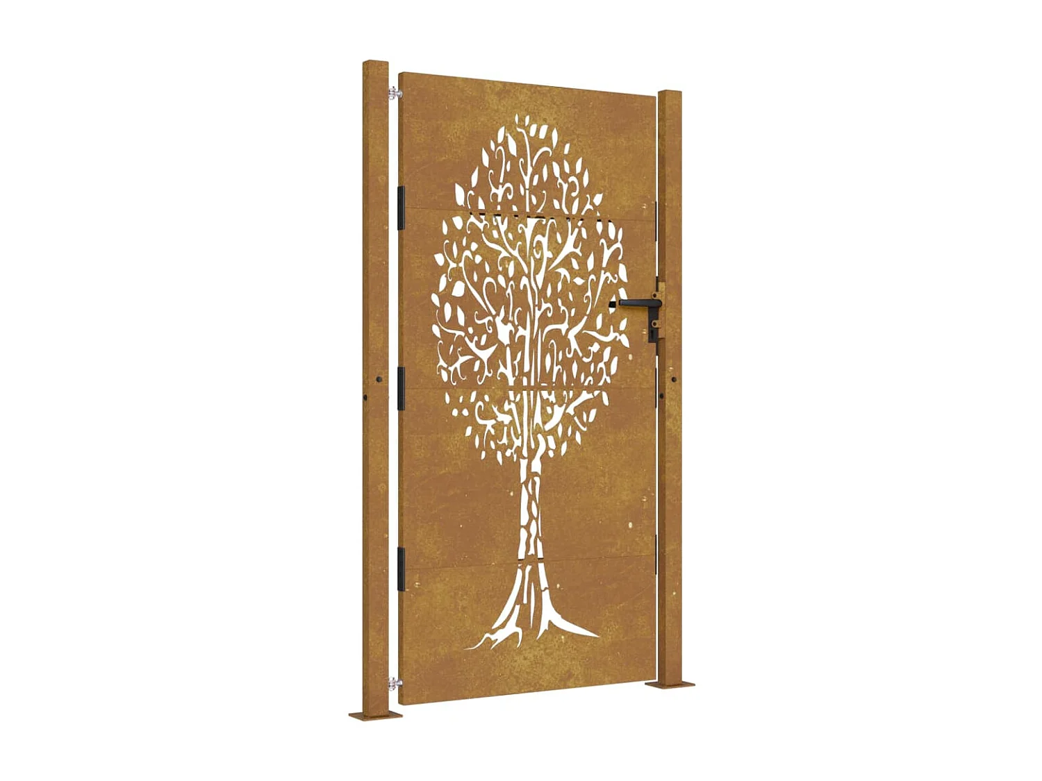 Cancello da giardino 105x180 cm acciaio corten disegno albero